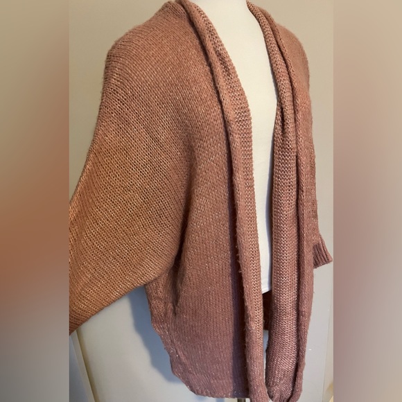 Elsamanda Dusty Rose Oversized Wrap Cardigan Women’s Size Medium - Picture 2 of 9